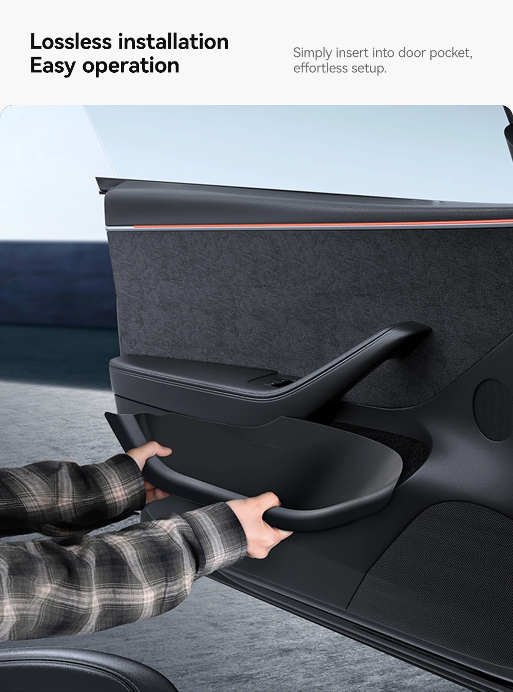 YZ Für Tesla Model Y 3 YL Juniper Highland Autotür-Seitenablagebox Türorganizer Ablagefach Mülleimer Zubehör – Detail 18