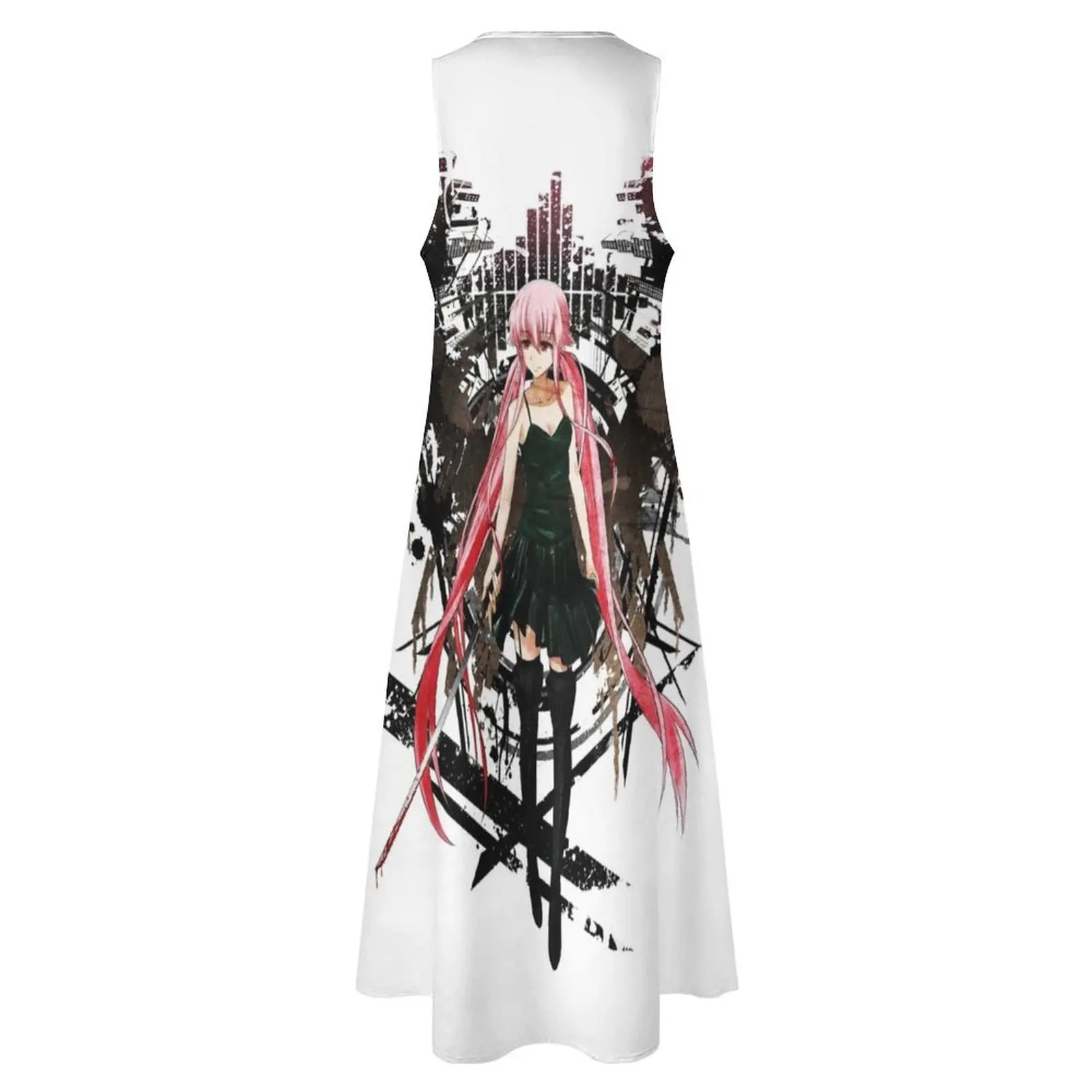 Gasai yuno anime futuro desolagem anime camiseta vestido longo vestidos de verão femininos 2025 vestidos para eventos especiais vestido