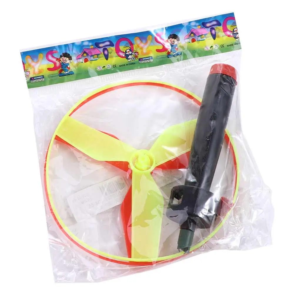 Pull String Pull String Flying Disc Outdoor Hand-push Propeller Helicopter Outdoor Random Color Colorful