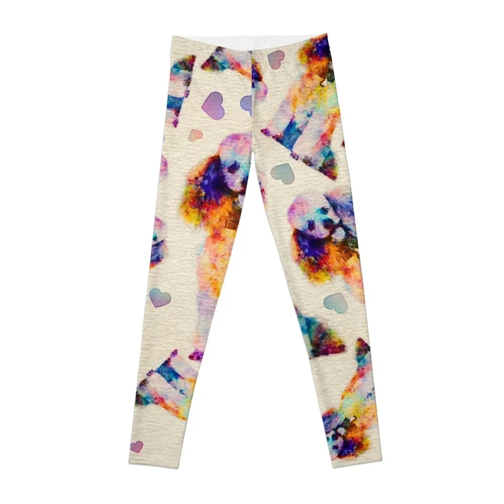 

Color splash poodle dog on canvas Leggings Women's sports gym pants harem pants Womens Leggings