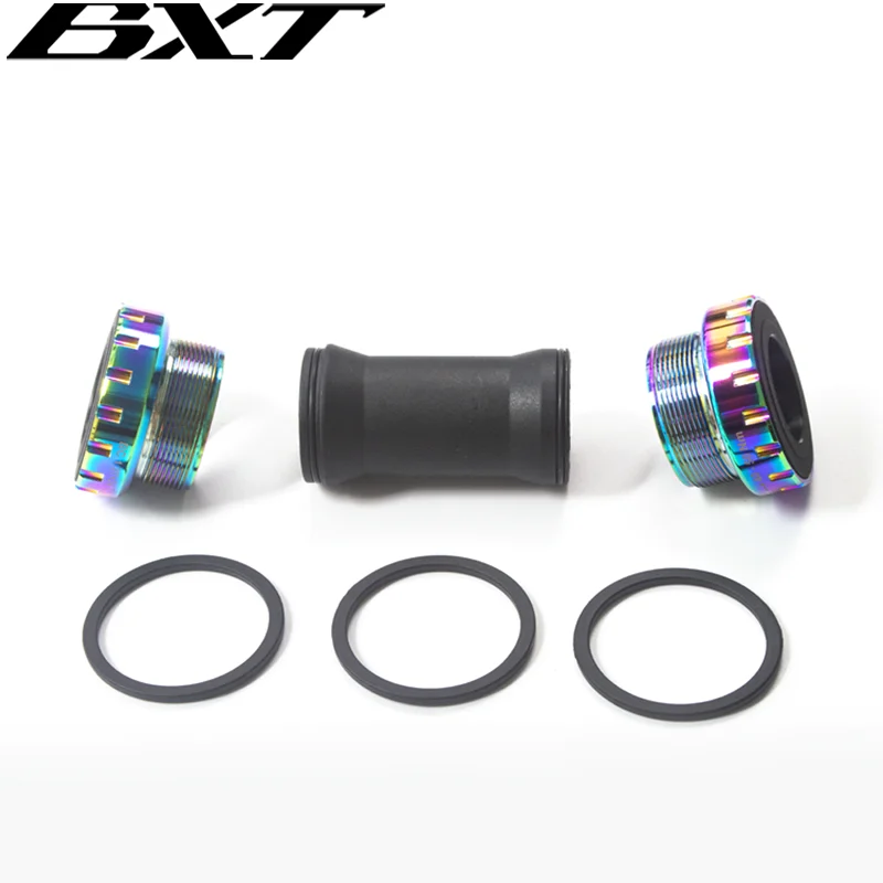 BXT Bicycle Bottom Bracket 68/73mm MTB Road Bike Bearing BB Cycling Aluminum Alloy Waterproof BSA for 24mm Spindle Crankset Part