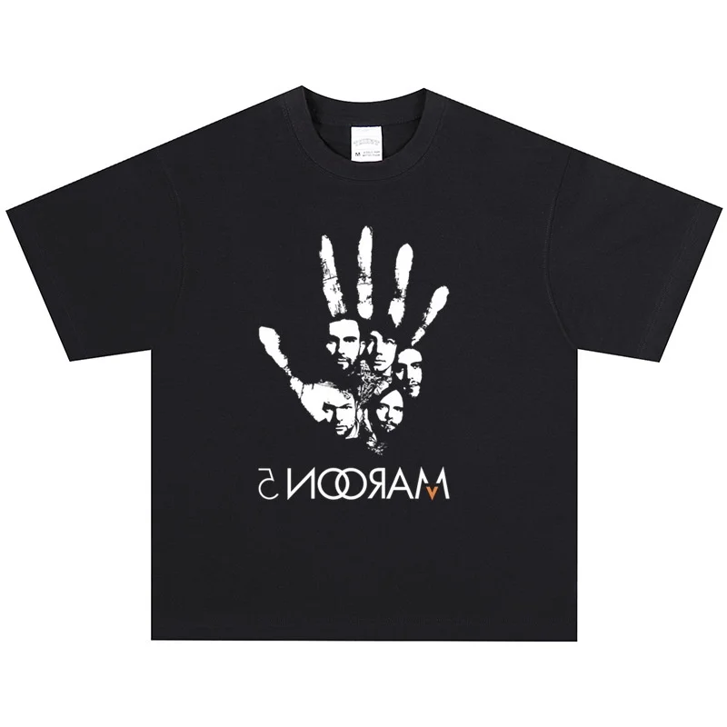 Maroon 5 Magic Red Band T-shirt - Rock American Heavyweight Loose-Fitting Short Sleeve Vintage