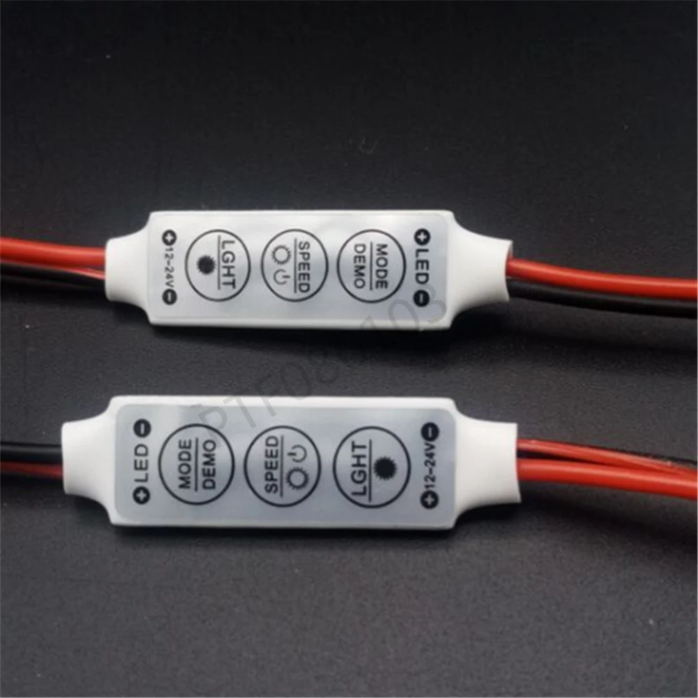 12V-24V Mini 3 Keys Single Color LED Controller Brightness Dimmer for led 3528 5050 strip light 1pcs