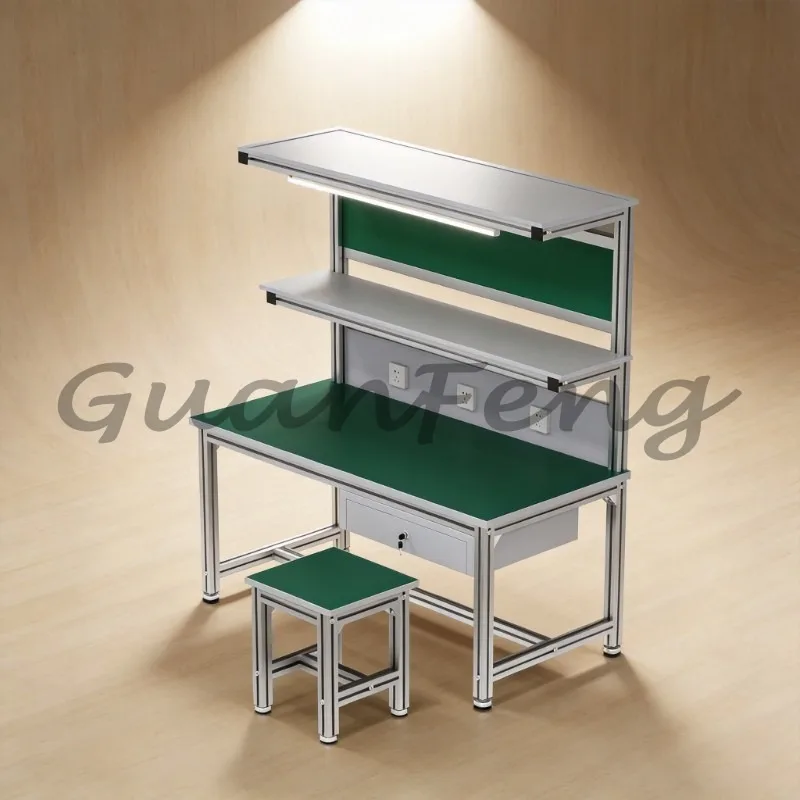 Anti‑Static Aluminum Profile Worktable Heavy‑Duty Workshop Assembly Bench Single/Double‑Sided Inspection Operating Workbench