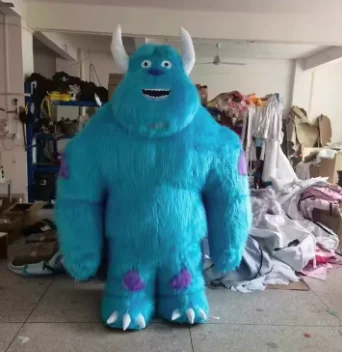Blaues Lilo & Stitch Aufblasbares Kostüm Maskottchen 2m 2,6m Aufblasbarer Panda & Eisbär Anzug für Halloween-Gehaufführungen