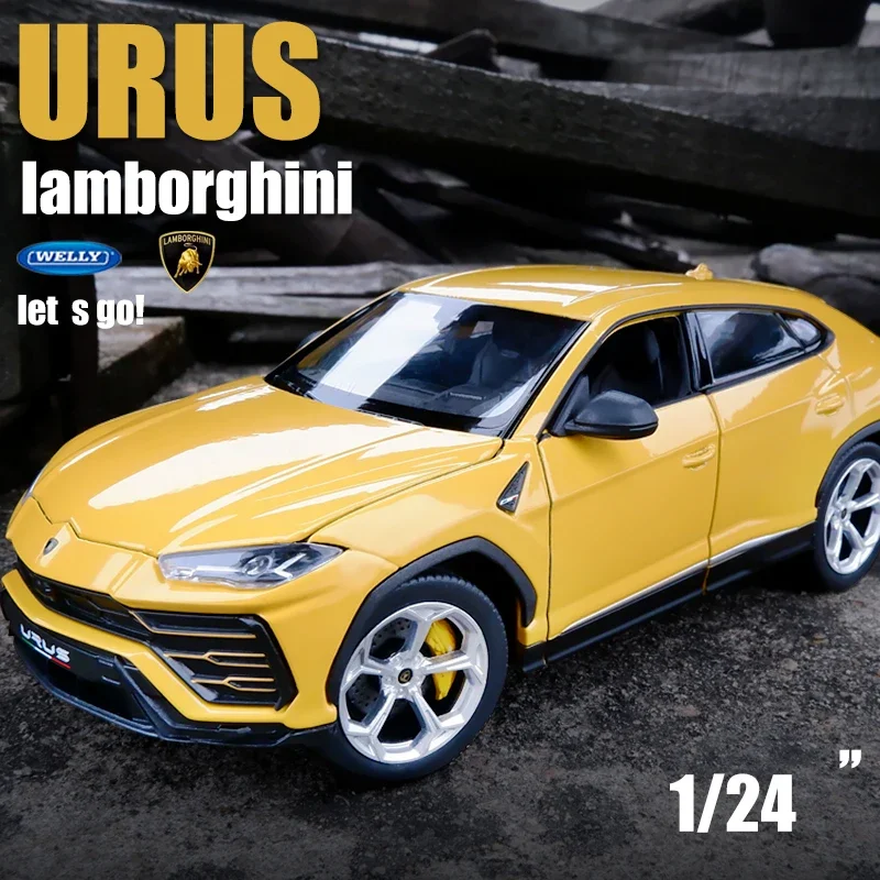 

WELLY 1:24 Lamborghini URUS SUV off-road vehicle alloy car model crafts decoration collection toy tools gift B566