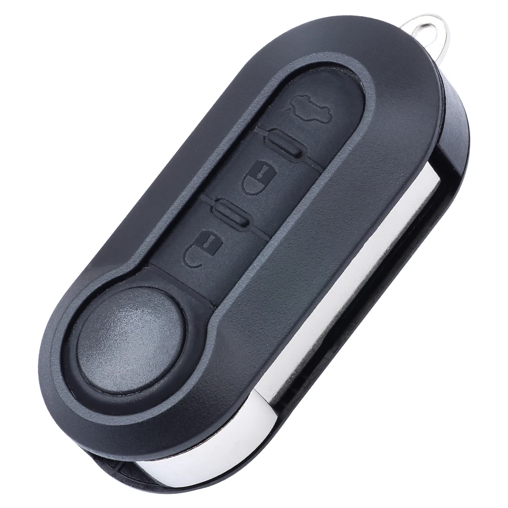 KEYECU 433MHz 4A puce Fob clé à distance rabattable 3 boutons pour Fiat STRADA MOBI UNO FIORINO E MAIS