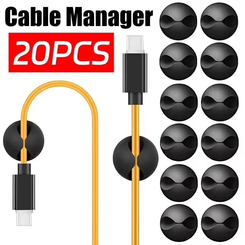 Desktop Cable Clips Portable Adhesive Cable Management Charger Wire Holder Clips Cord Organizers for Home Office Car Nightstand