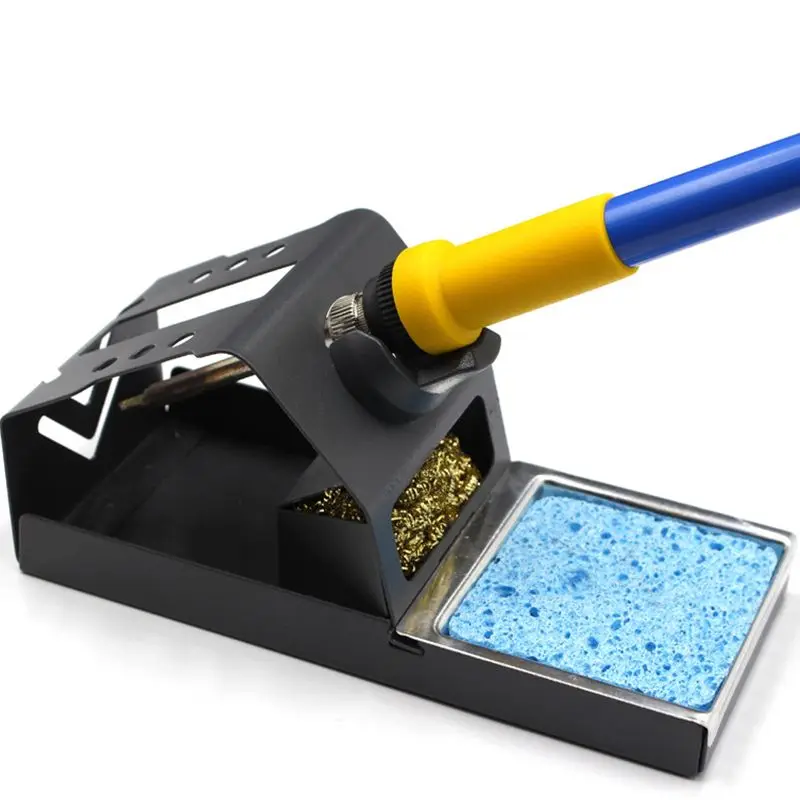 Set di detergenti per punte per saldatore con spugna per saldatura, cuscinetto in silicone, supporto per supporto per saldatore, punta per saldatore