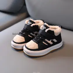 Nieuwe Herfst/Winter Kinderlaarzen Voor Jongens Warm Pluche Rubberen Zool Peuter Kids Sneakers Mode Meisjes Laarzen 22-31