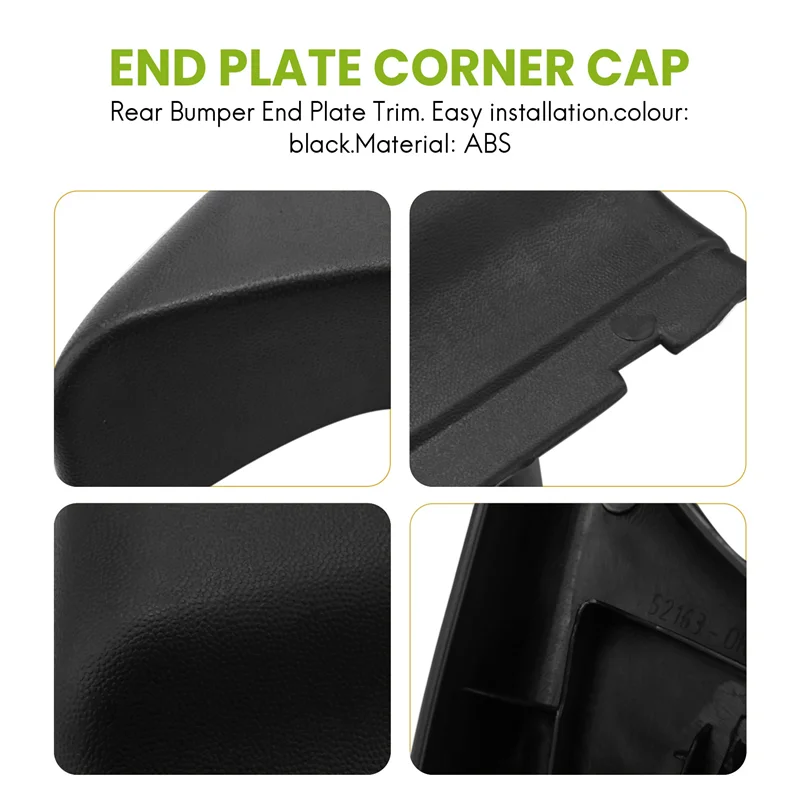 Rear Bumper End Plate Corner Cap Trim Fit for Toyota Hilux Vigo 2004-2015 52163-0K010 52164-0K010