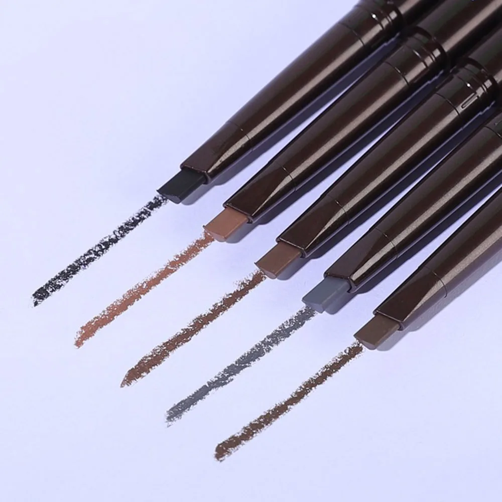 Double Ended Eyebrow Pencil Automatic Rotating Double Head Long Lasting Natural Waterproof 5 Color Triangle Eyebrow Pen Make Up