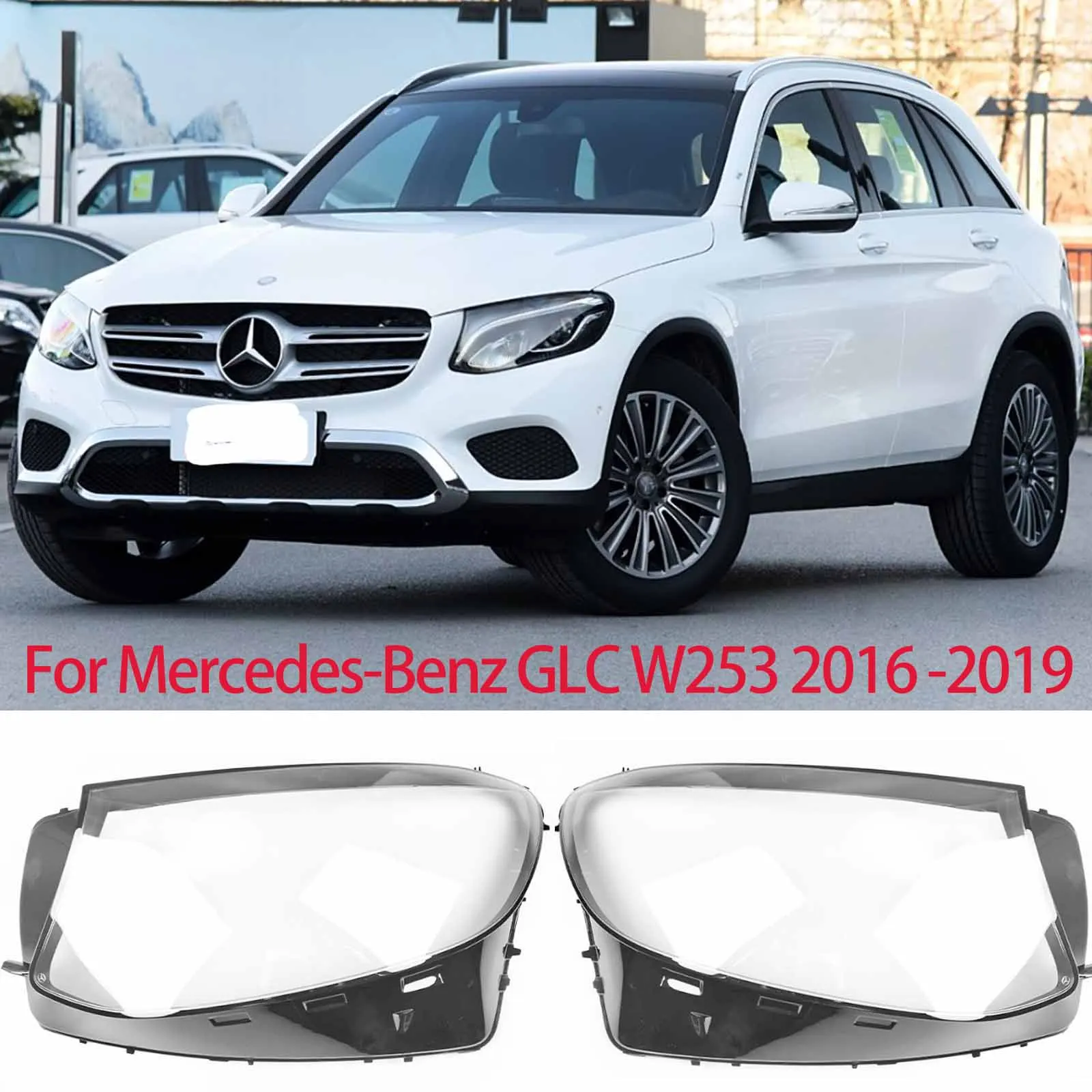 

Крышка передней фары автомобиля, абажур, стеклянный корпус для Mercedes Benz GLC Class W253 X253 GLC200 GLC260 GLC300 2016 ~ 2019