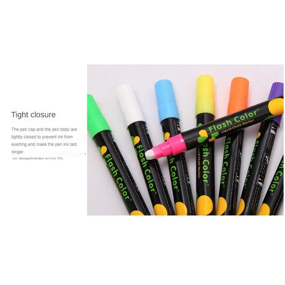 Haile 8Color 3*6mm Liquid Chalk Erasable Highlighter Fluorescent Marker Pen,For Whiteboard Graffiti LED Advertisement Chalkboard