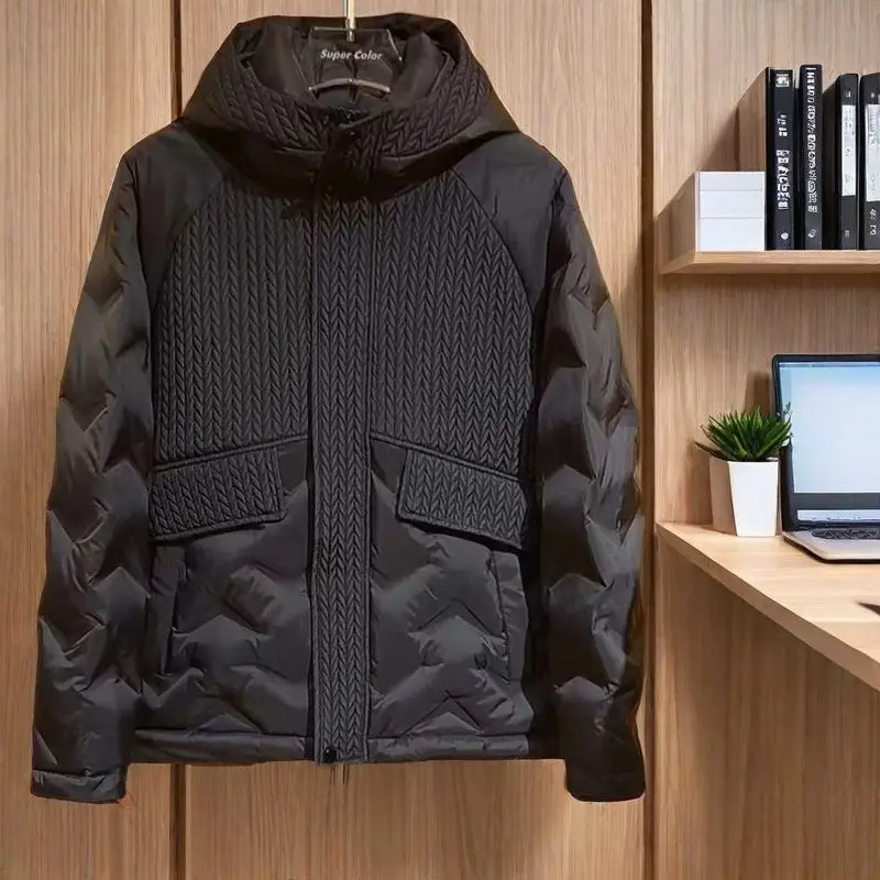 

Зимняя теплая куртка-пуховик, мужское пуховое пальто на молнии с длинными рукавами, стеганая верхняя одежда на белом утином пуху, мужская одежда, модная куртка