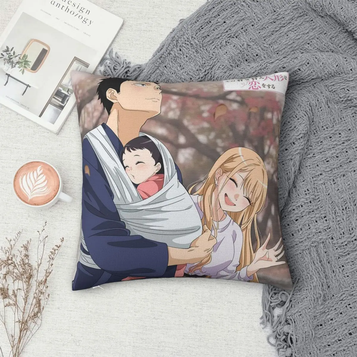Marin Kitagawa Anime Square Pillowcase Cushion Cover Pillow Case Throw Pillow Cover for Home Sofa Living Room