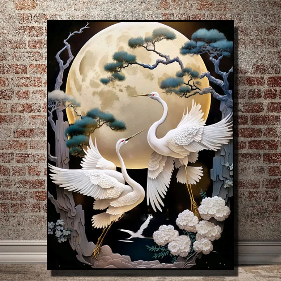 Red-crowned Crane Diamond Painting New 2023 Diamond Embroidery Cross Stitch White Birds Full Square Drill New Collection 2023