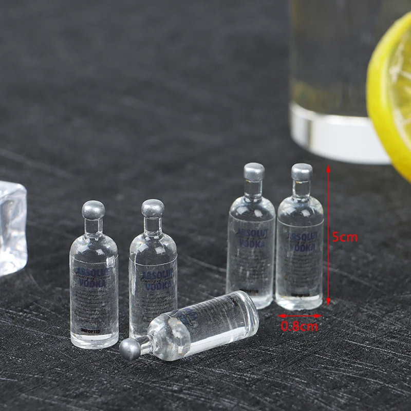 5pcs mini vodka bottle doll house miniature food and sand table toy model