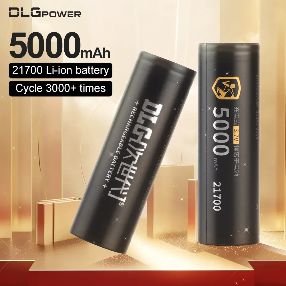 21700 Battery DLGPOWER 3.7V High Capacity 5000mAh Fast Rechargeable Li-Ion Flashlight batteries Quadcopter High Power