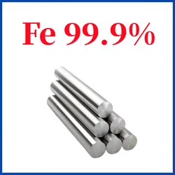 1Pcs Scientific Research Special High Purity Iron Bar Fe99.9% Diameter 1.0mm to 10mm Solid round Iron Bar