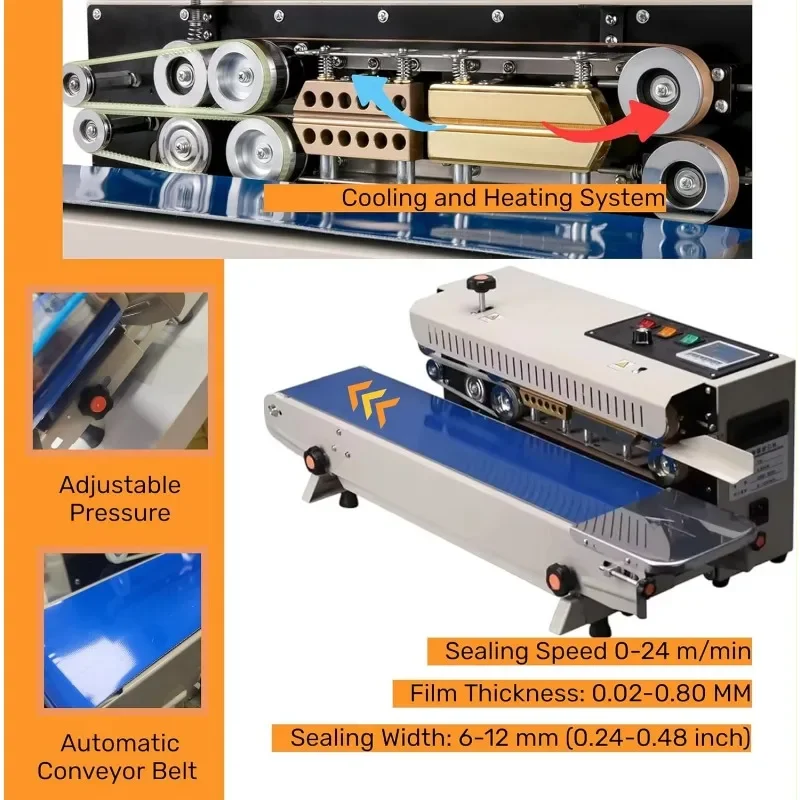 Pulse Sealing Machine Automatic Continuous Heat Sealing Machine for Commodity Bag Packaging Efficient Continuous Pulse Sealing