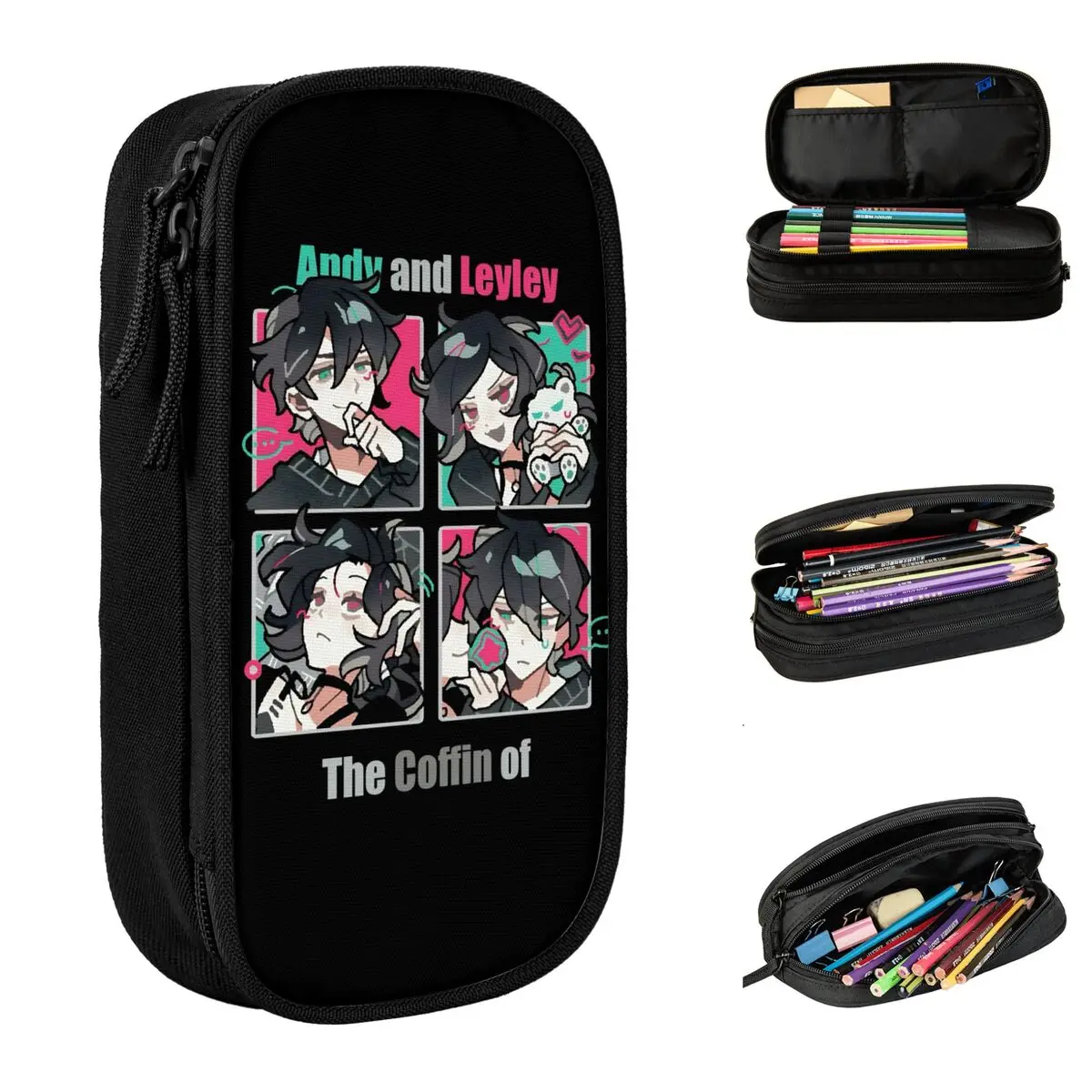 Comic The Coffin Of Andy And Leyley Game Ashley Andrew Pencil Case Pen Box Bag Girls Boys Large Storage School Gift Pencilcases