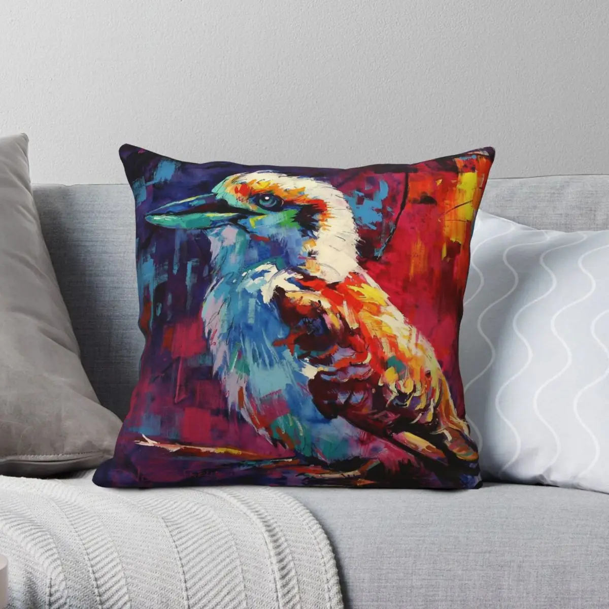 Kookaburra Sits In Gumtree Square Pillowcase Polyester Linen Velvet Printed Decor Pillow Case Sofa Seater Cushion Cover 45x45