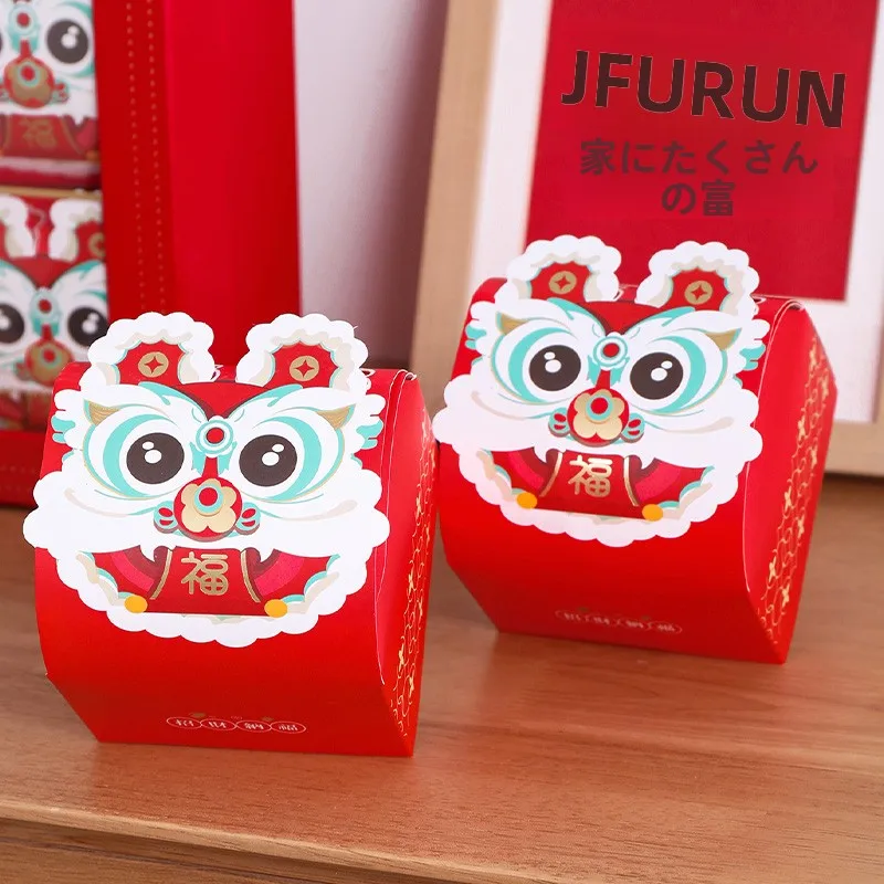 

New Year Lion Wake Emp Box Cake Baking Candy Biscuit Caramels Paaging Box Kitchen Cooking Tools Baking DIY Equipment Dim ...