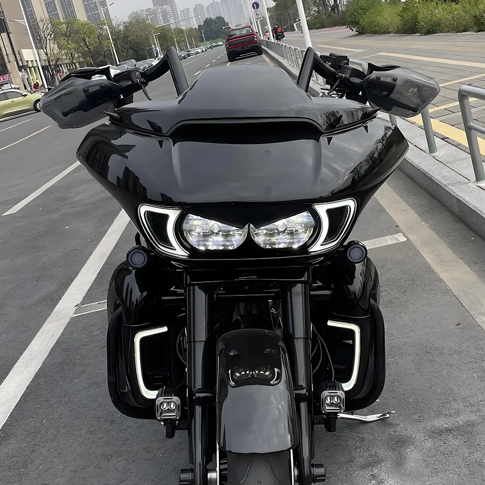 دراجة نارية Handguards درع قفازات واقية لليد حامي الزجاج الأمامي ل هارلي 2014-2023 بجولة شارع الإنزلاق CVO الطريق الإنزلاق الطريق الملك