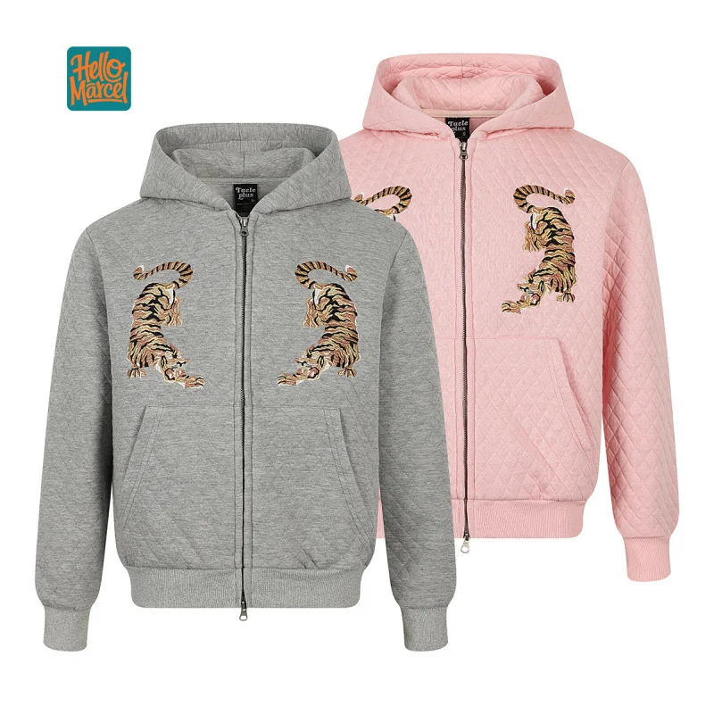 HELLOMARCEL EU US Size Luxury Quality Men'S Hoodie Street Wear Autumn Tiger Embroidery Hoodie Sweatshirt For Men
