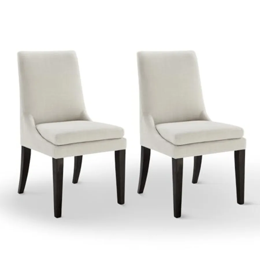 

Upholstered Dining Chairs Modern Sidechair Performance Fabric High Back Armlesschair for Diningroom KitchenCream Set of 2 1 Box