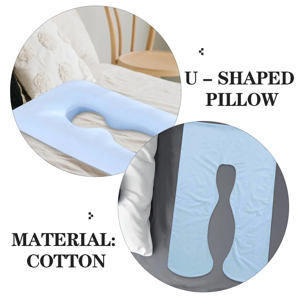 1 قطعة وسادة الحمل وسادة الأمومة غطاء U شكل قابل للغسل الزاوية المستديرة الجسم دعم النوم للنساء الحوامل الأزرق