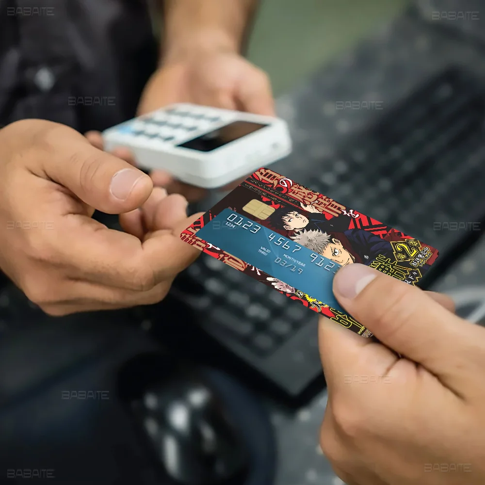 Jujutsu Kaisen أنيمي 100% رائجة البيع أنيمي الائتمان الخصم البنك بطاقة حافلة بطاقة فيلم الجلد ملصق