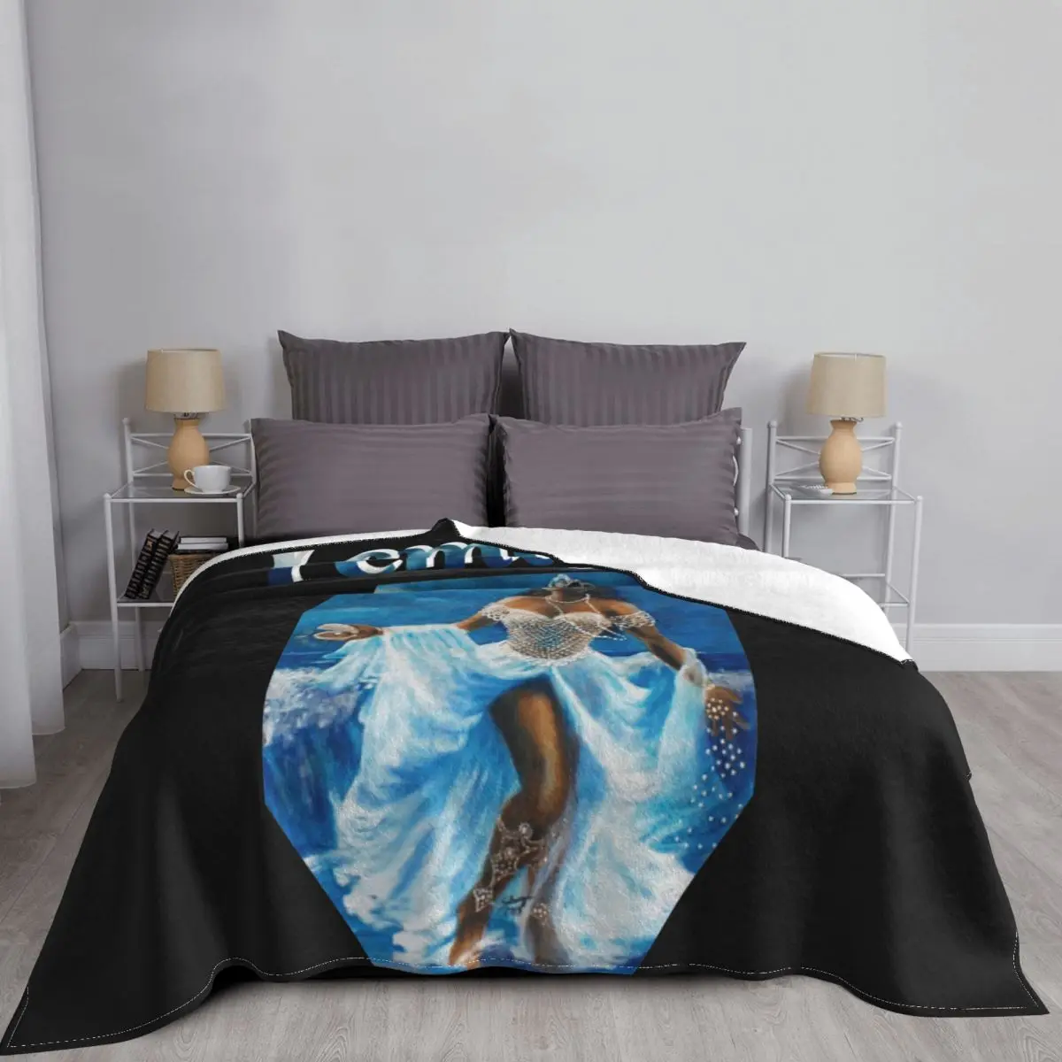 Yemaya Orisha Ocean Goddess Top Yoruba Orisha Spiritual Faith Blanket Fashion Dual Purpose Faux Fur Throw