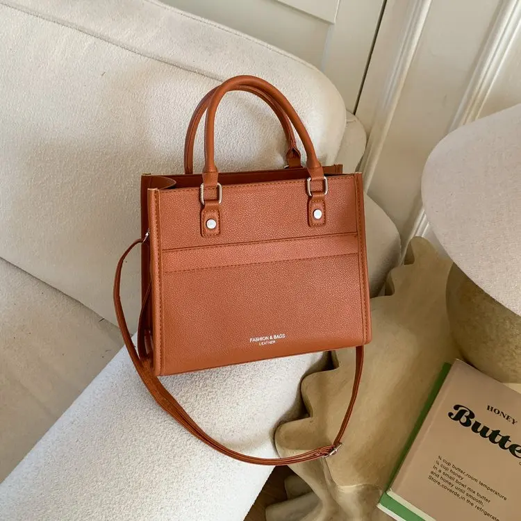 

Women's Trendy Minimalist Solid Color Tote - High-End Elegant Unique Crossbody Shoulder Bag