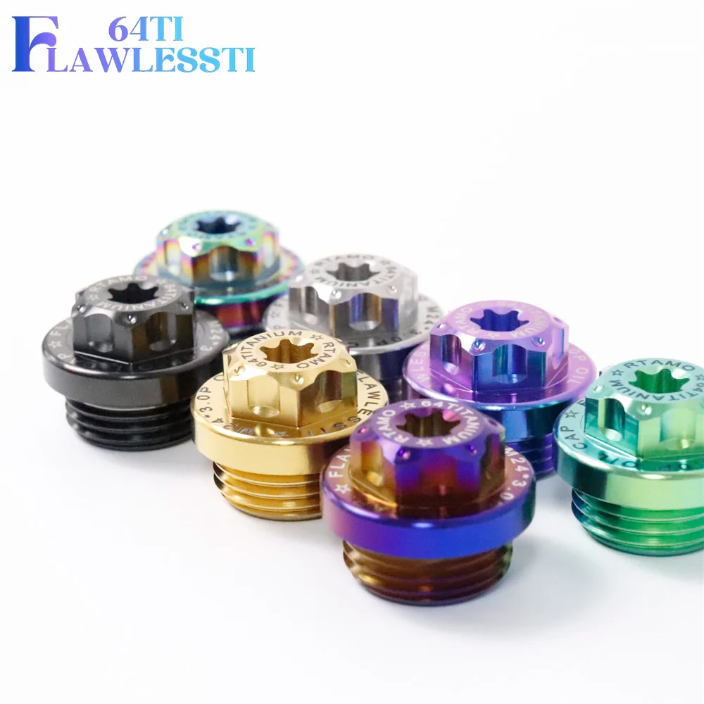 FLAWLESSTI M24x2.0 Pitch Gr5 Titanium Bolt Engine Oil Bolt For BMW S1000RR S1000R S100XR M1000RR M1000R