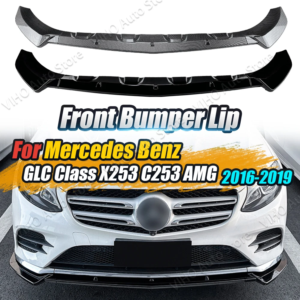 For Mercedes Benz GLC Class X253 C253 AMG GLC300 GLC250 2016-2019 Car Front Bumper Lip Splitter Diffuser Body Kit Spoiler Tuning