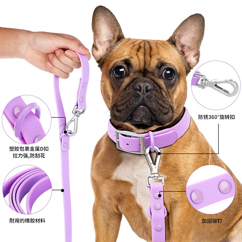 Dog Harness Adjustable Chest Strap Three-Piece Set Collars-f- Harnesses & Leashes Small Medium Dog Double Leash