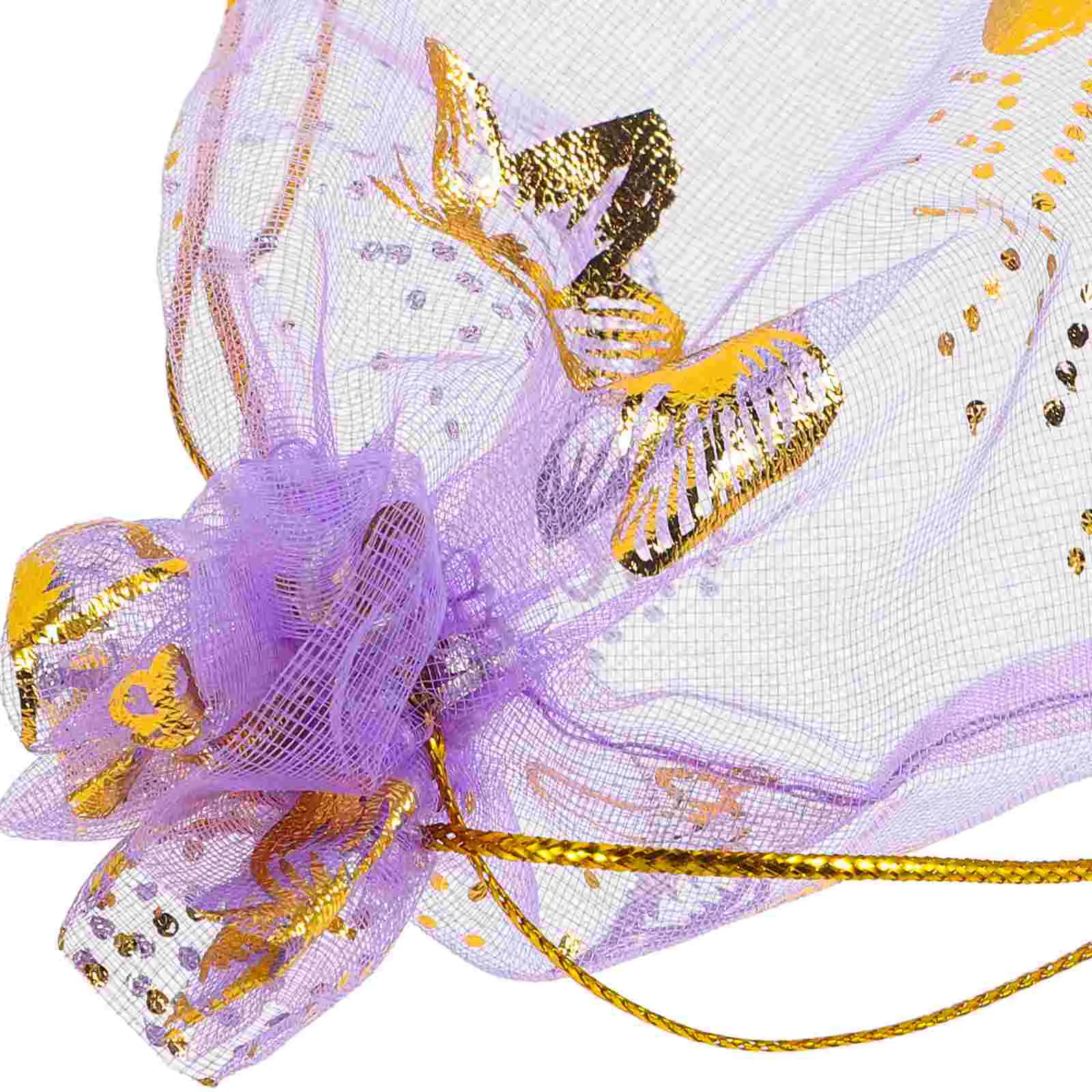 Purple Butterfly Bronzing Organza Gift Bag Mesh Sand Hot Silver Candy Packaging 50pcs (Purple Bronzing) Bags Fabric