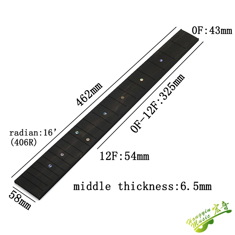 for acoustic guitar neck fingerboard 650 648 string length 20Fret Wire Rose wood Ebony fretboard Frets with sound point