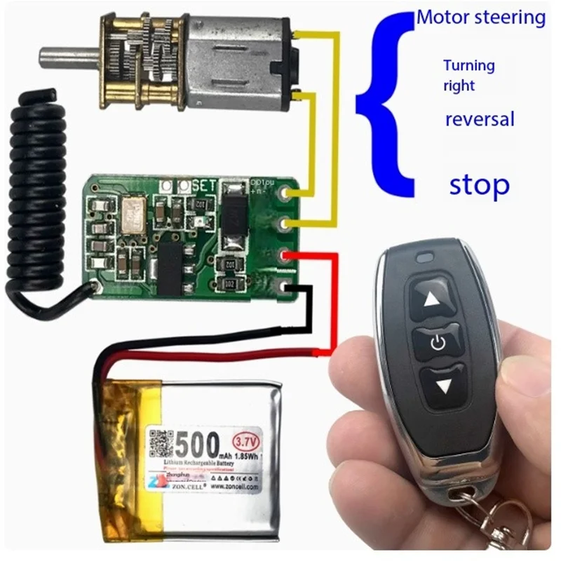 Compatible With N20 370 550 Reducer Motor Micro Wireless Remote Control For Forward And Reverse Rotation Stop Module