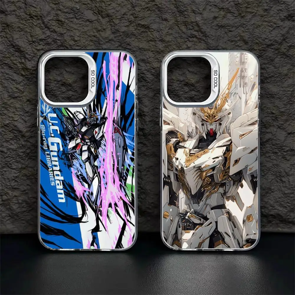 Robot G-Gundam Anime Phone Case White IMD Colorful Phone CaseSilver Suitable for iPhone 16 15 14 13 12 11 XS Pro Max