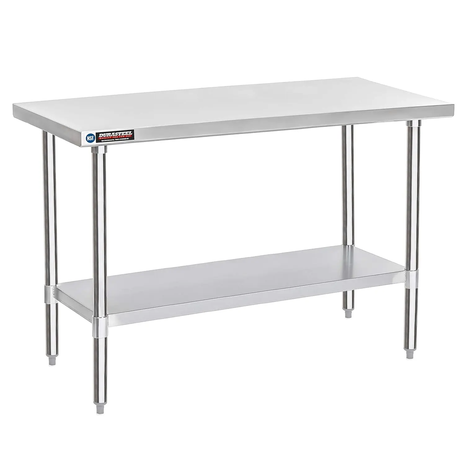 

30 x 60 Inch Commercial Metal Workbench with Adjustable Under Shelf - NSF Certified - For Restaurant, Warehouse, Home, Kitchen