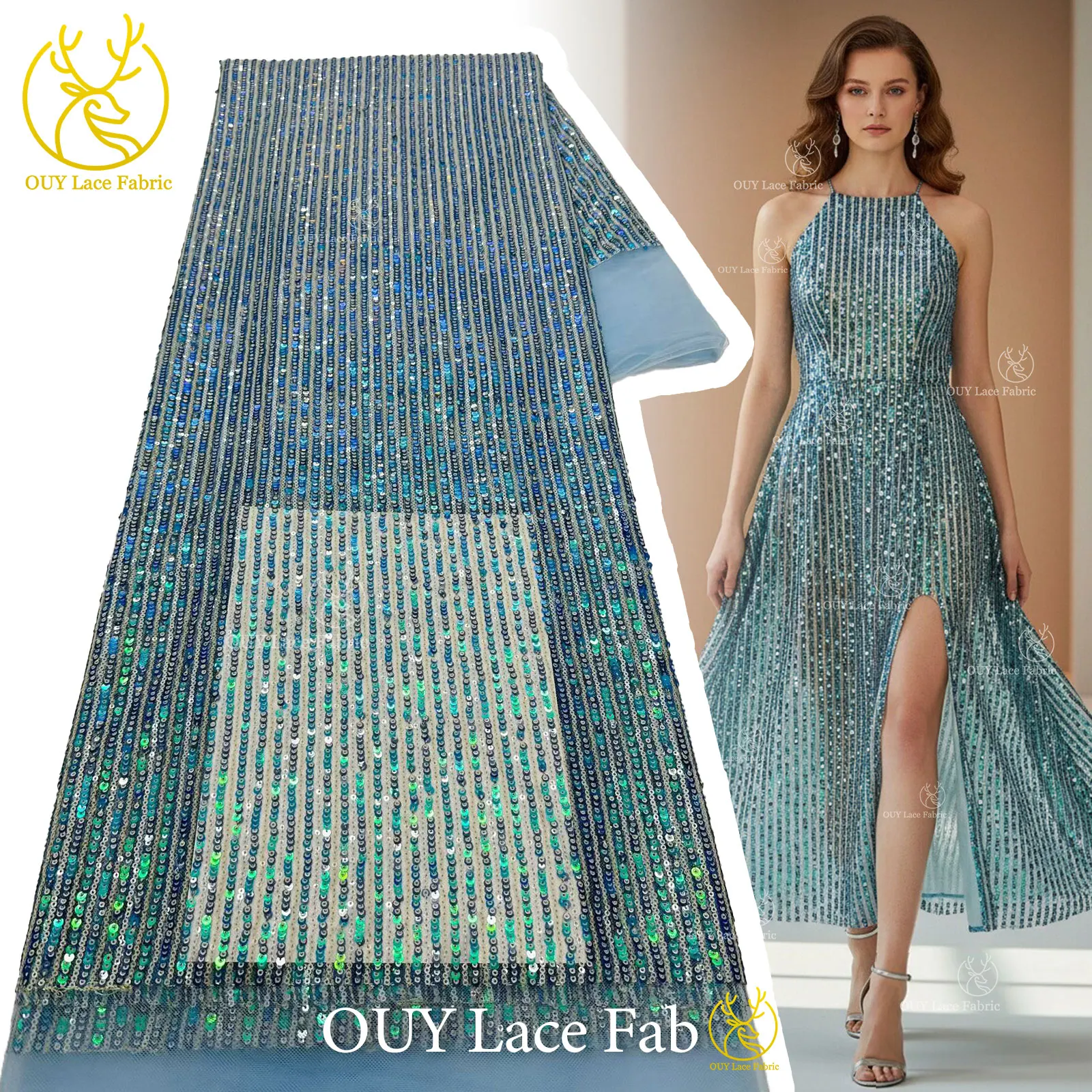 

5 Yards African Sequins Tulle Lace Fabric 2026 High Quality French Mesh Lace Fabric For Nigerian Women Evening Elegant Dress