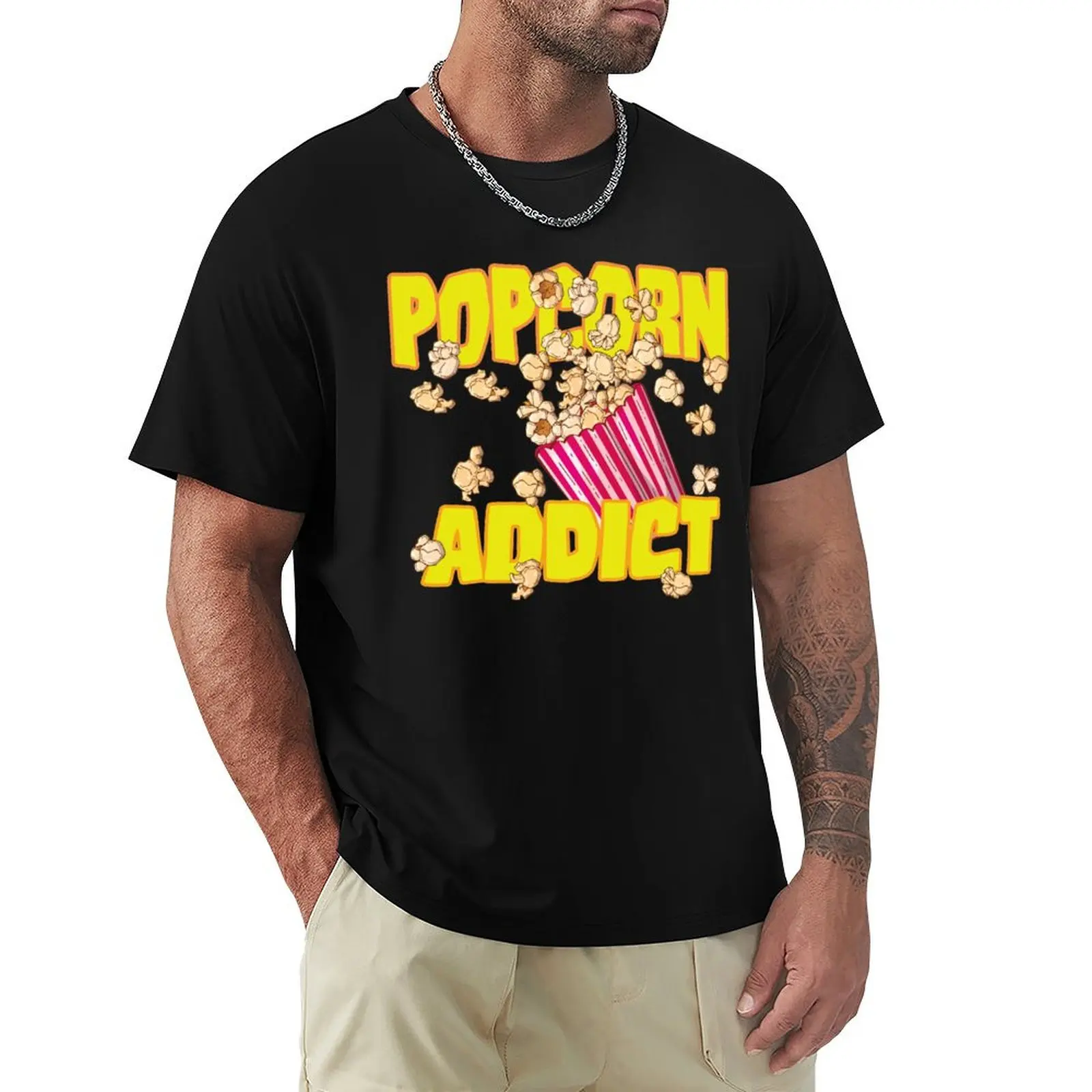 

Popcorn Addict T-Shirt Relaxed Casual Short Sleeve Tee