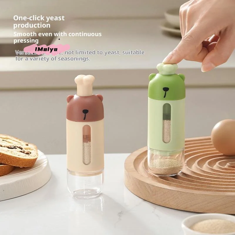 1Pc Quantitative Salt Shaker Push Type Metering Salt Dispenser Sugar Bottle Canister Moisture-Proof Kitchen Storage