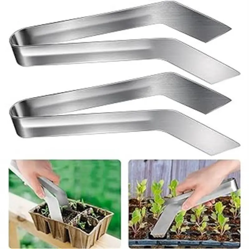 Stainless Steel Plant Transplantation Tongs Garden Seedling Transplant Tongs Durable Reduce Root Damage Tongs for Gardening