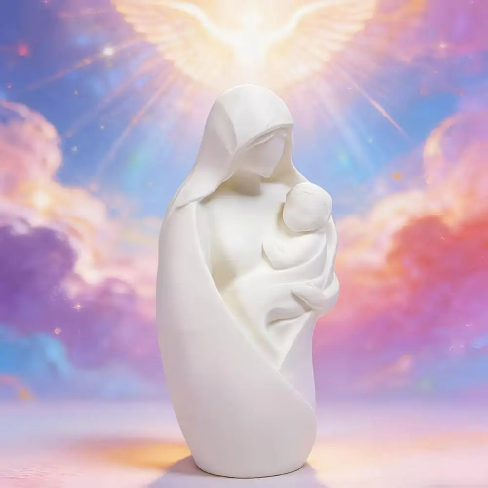 Mantelpiece Decor for Mom Mother Baby Sculpture Mother Holding Newborn Sculpture 3d Printed Mom Baby Figurine Embrace for New