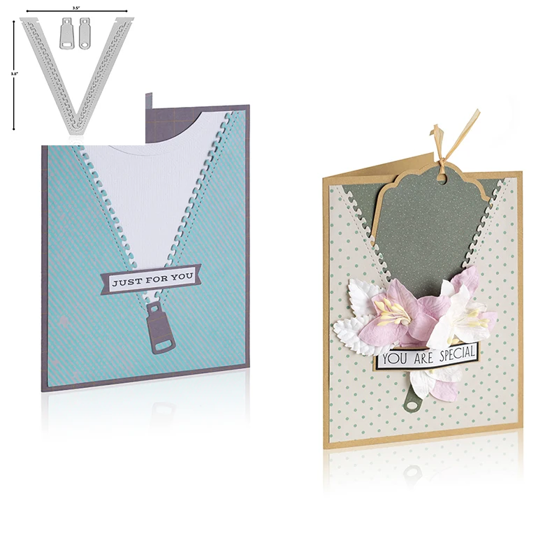 Zipper Metal Cutting Dies Stencil Mould Knife Die Cut for DIY Scrapbooking Paper Cards Crafting Making Template 2023 Hot Sale