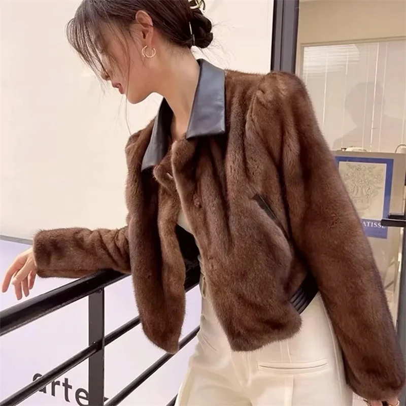 Women\'s Coat 2024 Autumn/Winter New Loose fur Short fur Integrated Coat Young and Environmentally Friendly Mink Plush Mink Coat